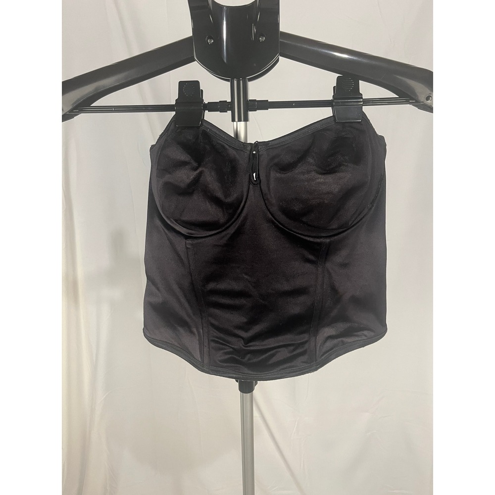 Curvation Black Strapless Longline Underwire‎ Bustier Bra 5304171 36C